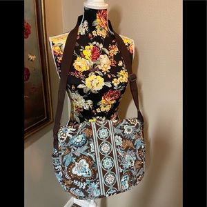 Vera Bradley Java Blue pattern Messenger Bag